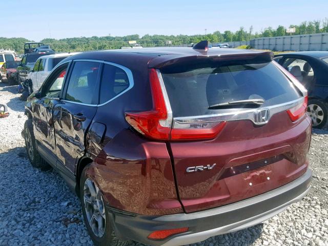 7FARW1H83HE024638 - 2017 HONDA CR-V EXL BURGUNDY photo 3