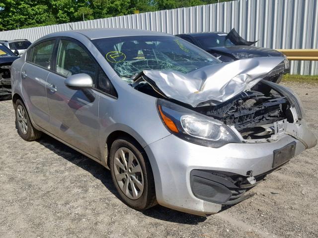 KNADM4A36E6400569 - 2014 KIA RIO LX SILVER photo 1