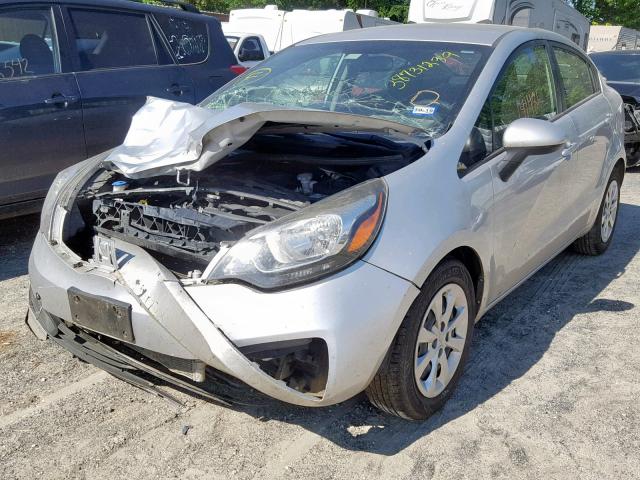 KNADM4A36E6400569 - 2014 KIA RIO LX SILVER photo 2