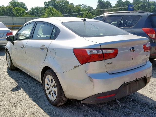 KNADM4A36E6400569 - 2014 KIA RIO LX SILVER photo 3