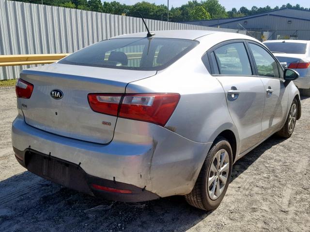 KNADM4A36E6400569 - 2014 KIA RIO LX SILVER photo 4