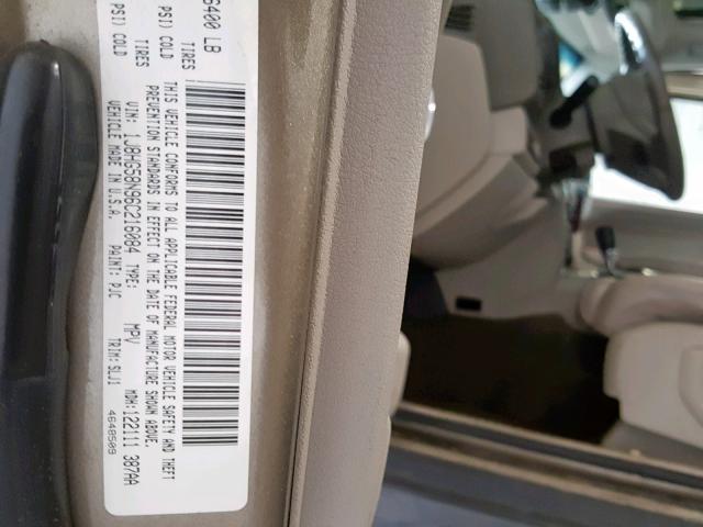 1J8HG58N96C216084 - 2006 JEEP COMMANDER TAN photo 10