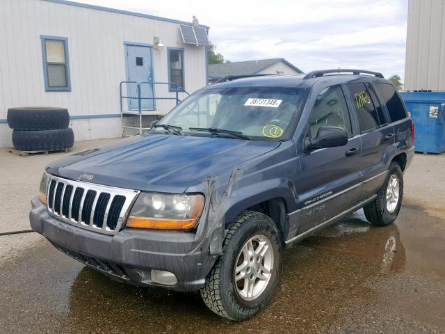 1J4GW48NX2C185464 - 2002 JEEP GRAND CHER BLUE photo 2