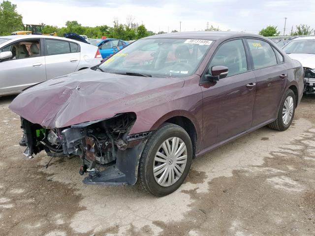 1VWAS7A38EC067240 - 2014 VOLKSWAGEN PASSAT S BURGUNDY photo 2