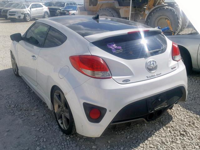 KMHTC6AE4DU105085 - 2013 HYUNDAI VELOSTER T WHITE photo 3