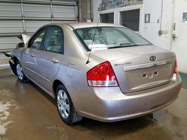 KNAFE121875449220 - 2007 KIA SPECTRA EX TAN photo 3