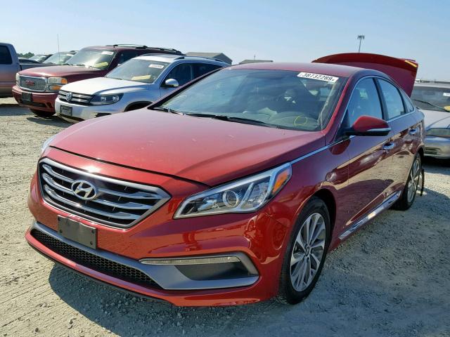 5NPE34AF4FH088876 - 2015 HYUNDAI SONATA SPO RED photo 2