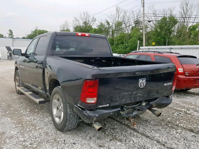 1C6RD7KTXCS248574 - 2012 DODGE RAM 1500 S BLACK photo 3