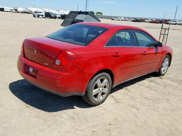 1G2ZH58N574246708 - 2007 PONTIAC G6 GT RED photo 4