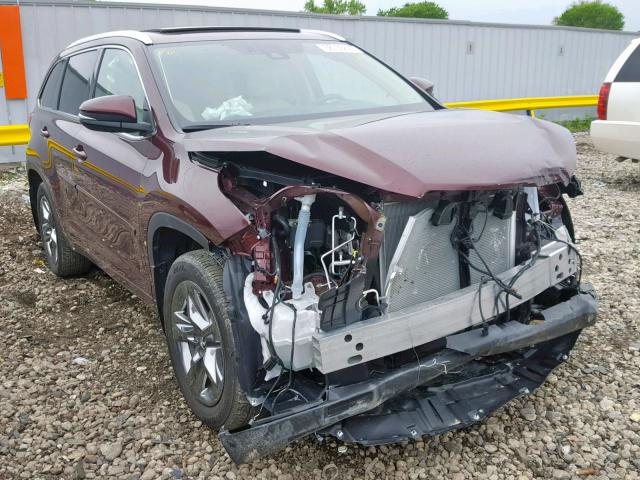 5TDDZRFH7JS896045 - 2018 TOYOTA HIGHLANDER BURGUNDY photo 1