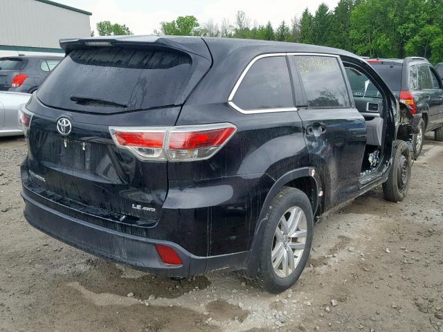 5TDBKRFH0FS165847 - 2015 TOYOTA HIGHLANDER BLACK photo 4