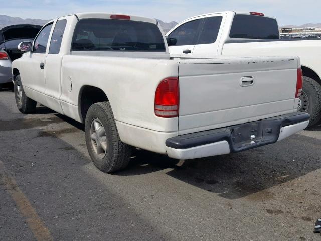 1B7GL22X9WS739389 - 1998 DODGE DAKOTA WHITE photo 3