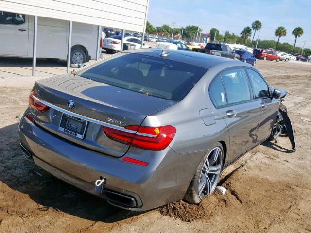 WBA7F2C56JB238793 - 2018 BMW 750 XI GRAY photo 4