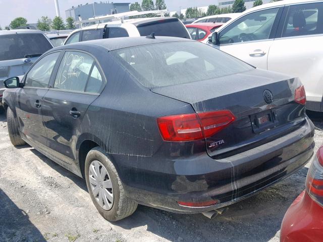 3VW1K7AJ3FM244629 - 2015 VOLKSWAGEN JETTA BASE BLACK photo 3