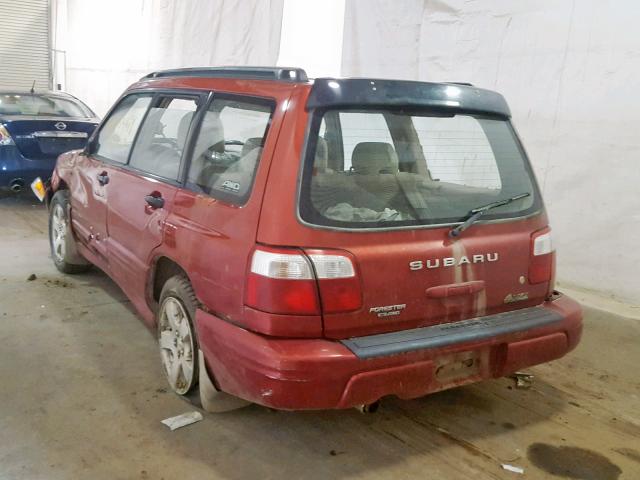 JF1SF65632G700618 - 2002 SUBARU FORESTER S RED photo 3