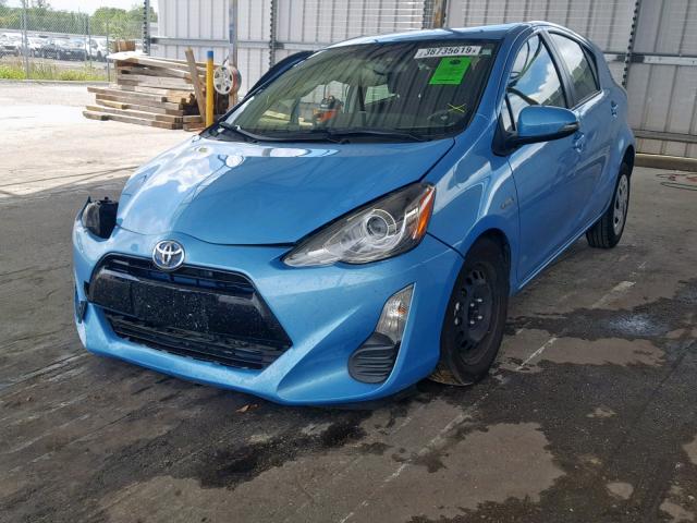 JTDKDTB35G1133704 - 2016 TOYOTA PRIUS C BLUE photo 2