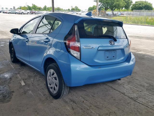 JTDKDTB35G1133704 - 2016 TOYOTA PRIUS C BLUE photo 3