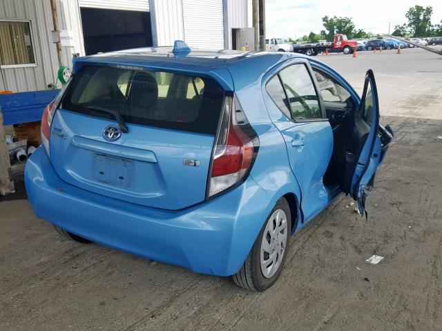 JTDKDTB35G1133704 - 2016 TOYOTA PRIUS C BLUE photo 4