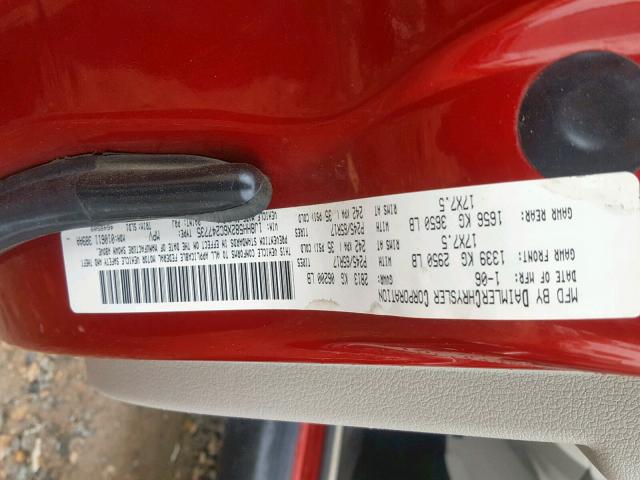 1J8HH582X6C247735 - 2006 JEEP COMMANDER MAROON photo 10