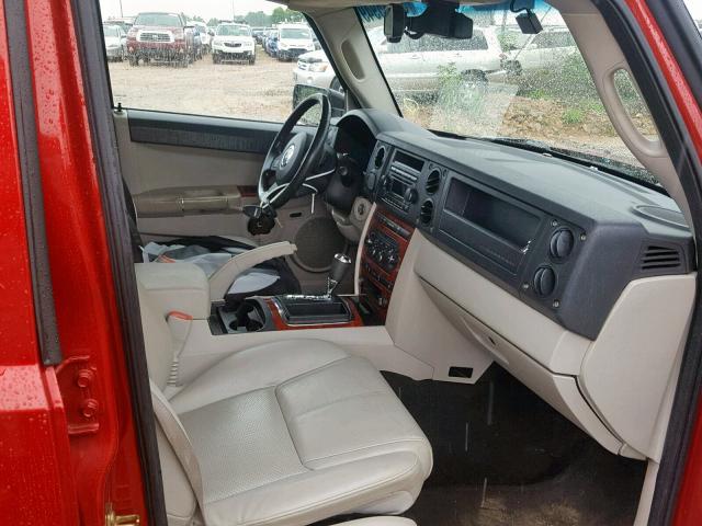 1J8HH582X6C247735 - 2006 JEEP COMMANDER MAROON photo 5