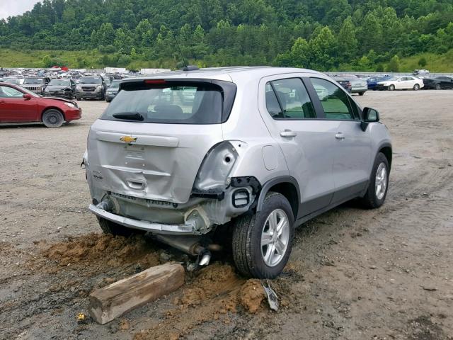 3GNCJKSB7KL248585 - 2019 CHEVROLET TRAX LS SILVER photo 4