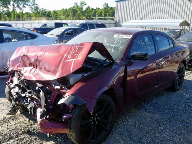 2C3CDXBG6JH230292 - 2018 DODGE CHARGER SX BURGUNDY photo 2