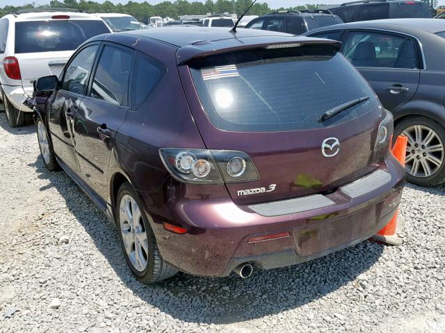 JM1BK344981863354 - 2008 MAZDA 3 HATCHBAC PURPLE photo 3