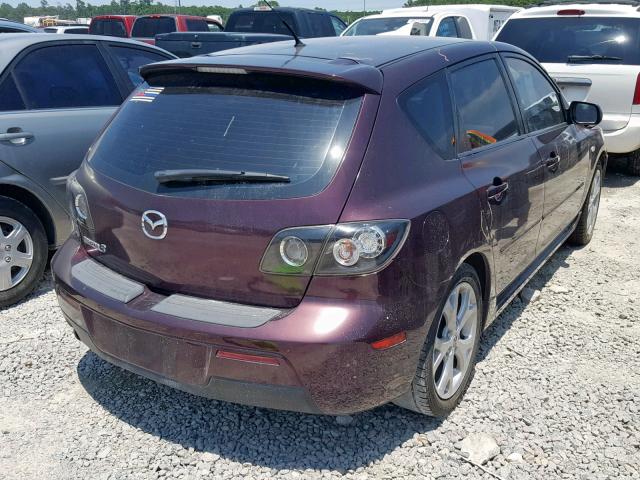 JM1BK344981863354 - 2008 MAZDA 3 HATCHBAC PURPLE photo 4