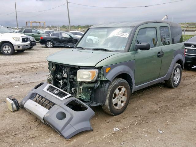 5J6YH185X3L014955 - 2003 HONDA ELEMENT EX GREEN photo 2