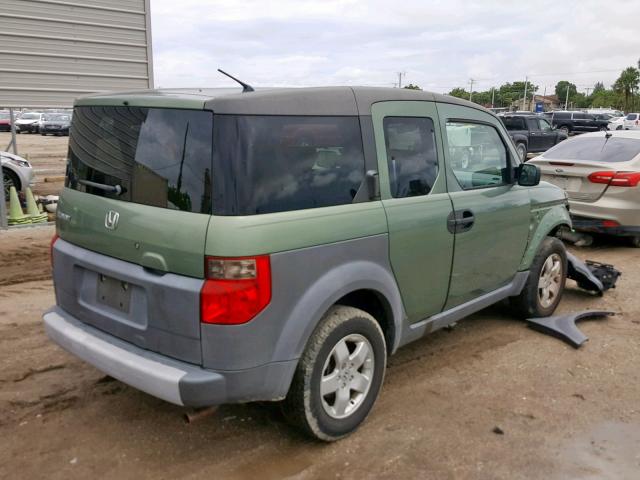 5J6YH185X3L014955 - 2003 HONDA ELEMENT EX GREEN photo 4