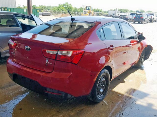 KNADM4A3XF6426223 - 2015 KIA RIO LX RED photo 4