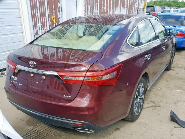 4T1BK1EB0GU237931 - 2016 TOYOTA AVALON XLE MAROON photo 4