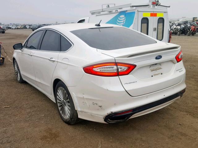 3FA6P0K93DR142890 - 2013 FORD FUSION TIT WHITE photo 3