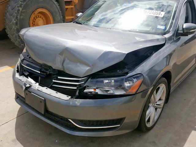 1VWBS7A37EC117002 - 2014 VOLKSWAGEN PASSAT SE GRAY photo 9