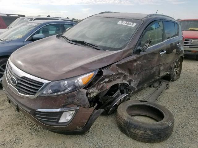 KNDPC3A23B7133742 - 2011 KIA SPORTAGE E BROWN photo 2