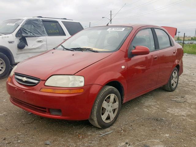 KL1TD56636B681561 - 2006 CHEVROLET AVEO BASE Қызыл фото 2