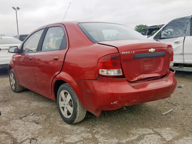 KL1TD56636B681561 - 2006 CHEVROLET AVEO BASE Қызыл фото 3