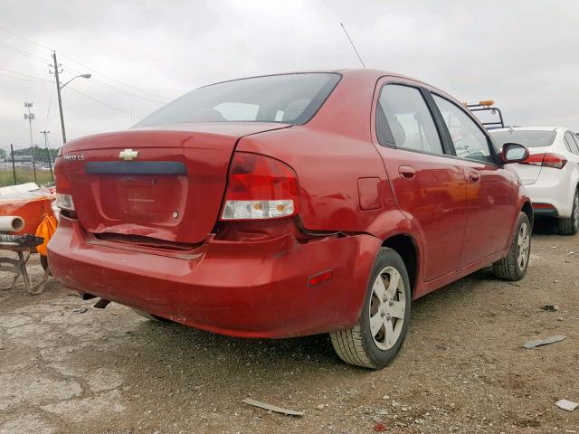 KL1TD56636B681561 - 2006 CHEVROLET AVEO BASE Қызыл фото 4
