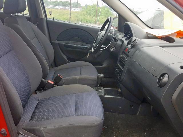 KL1TD56636B681561 - 2006 CHEVROLET AVEO BASE Қызыл фото 5