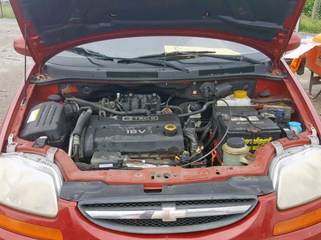 KL1TD56636B681561 - 2006 CHEVROLET AVEO BASE Қызыл фото 7