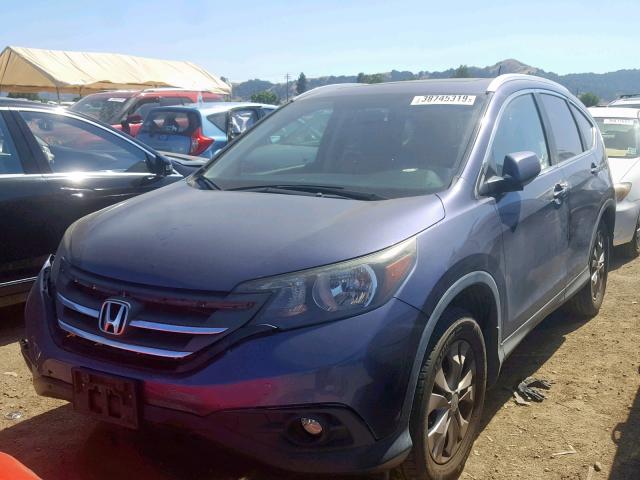 5J6RM4H78CL056785 - 2012 HONDA CR-V EXL BLUE photo 2