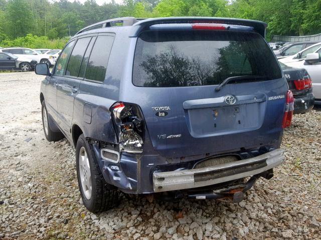 JTEEP21A060145581 - 2006 TOYOTA HIGHLANDER BLUE photo 3