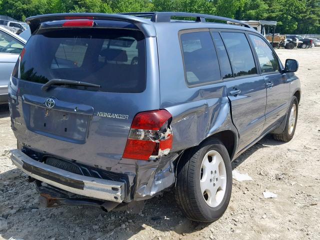 JTEEP21A060145581 - 2006 TOYOTA HIGHLANDER BLUE photo 4