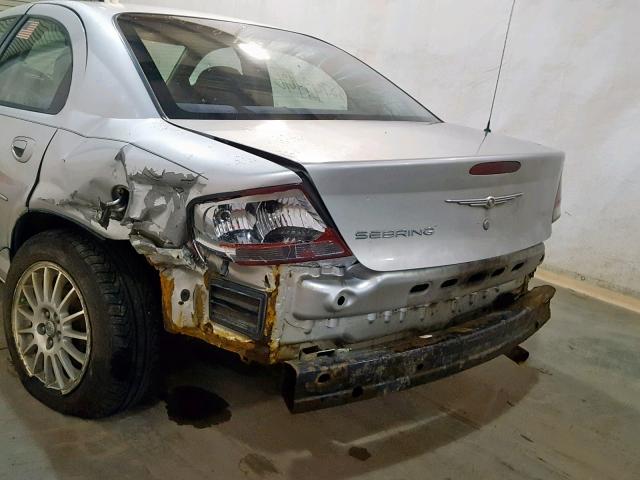 1C3EL46X34N347554 - 2004 CHRYSLER SEBRING LX SILVER photo 9