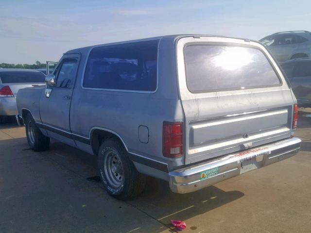 3B4GE07Y7KM919728 - 1989 DODGE RAMCHARGER SILVER photo 3