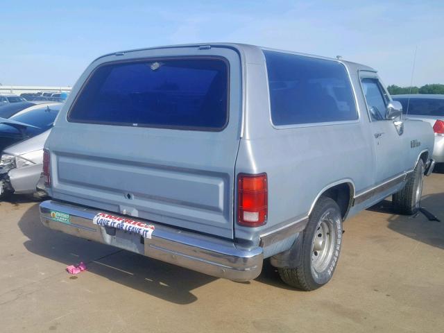 3B4GE07Y7KM919728 - 1989 DODGE RAMCHARGER SILVER photo 4