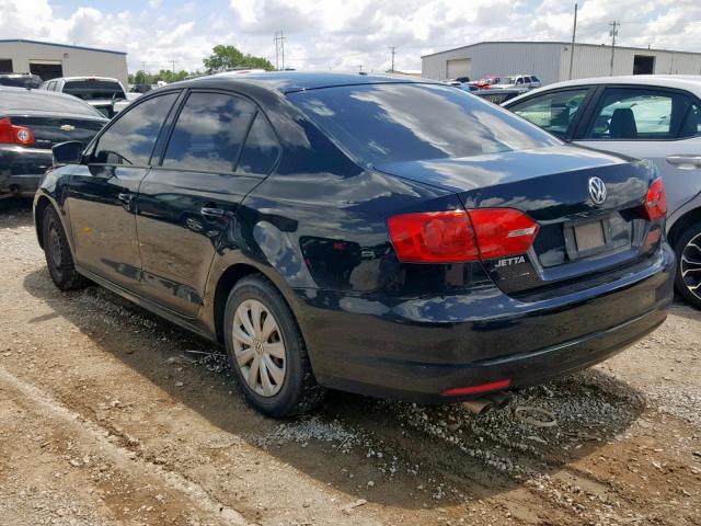 3VW2K7AJ0EM387217 - 2014 VOLKSWAGEN JETTA BASE BLACK photo 3