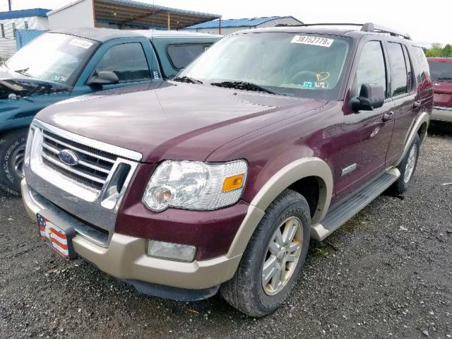 1FMEU74EX7UA62450 - 2007 FORD EXPLORER E MAROON photo 2