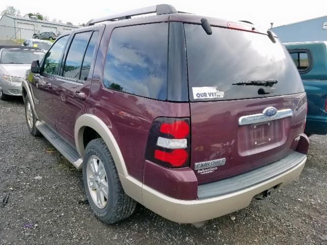 1FMEU74EX7UA62450 - 2007 FORD EXPLORER E MAROON photo 3