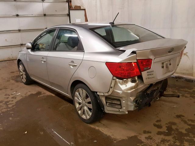 KNAFW4A38A5115343 - 2010 KIA FORTE SX SILVER photo 3